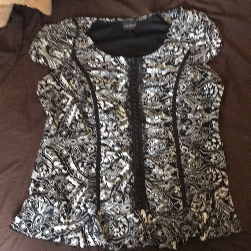 Lane Bryant black and white blouse
